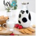 بطری شیر شیشه ای طرح گاو زیباسازان مخصوص مایعات ( آب و شیر و سرکه ) در کادوپیچ